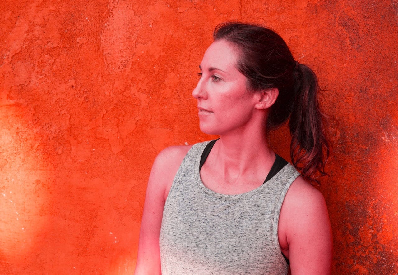 photograph of a woman in an infrared sauna