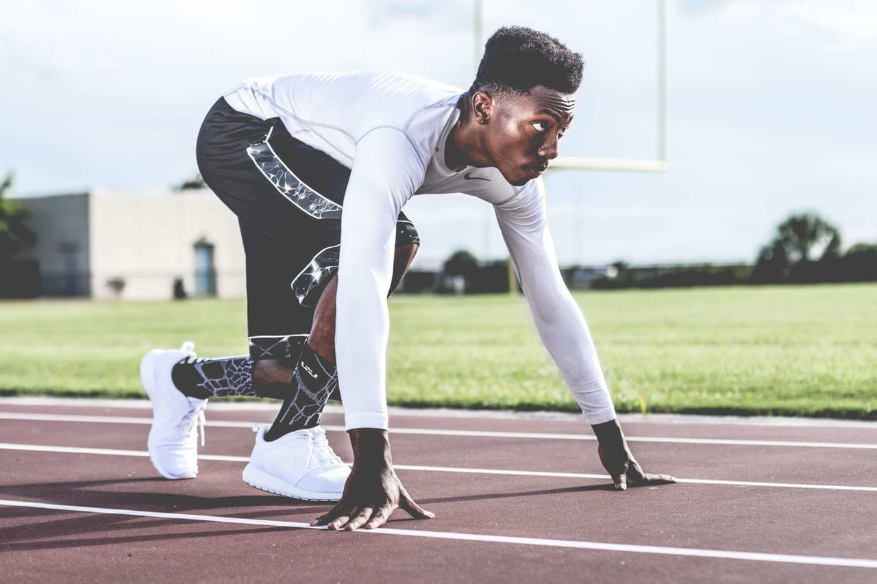 an athlete on a track