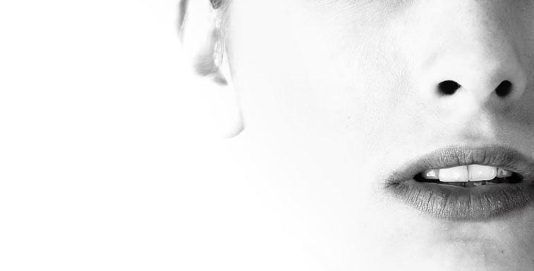 clear skin on a woman's face