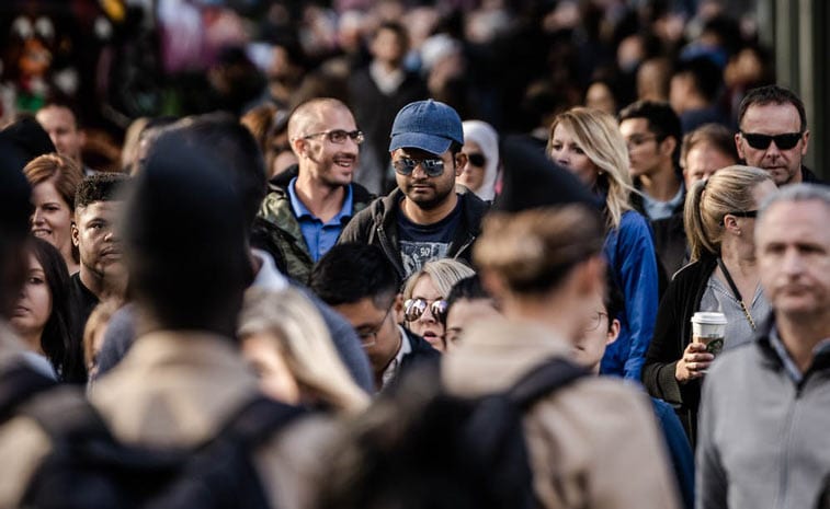 a crowd of people
