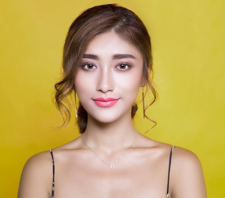 a young woman with nice skin