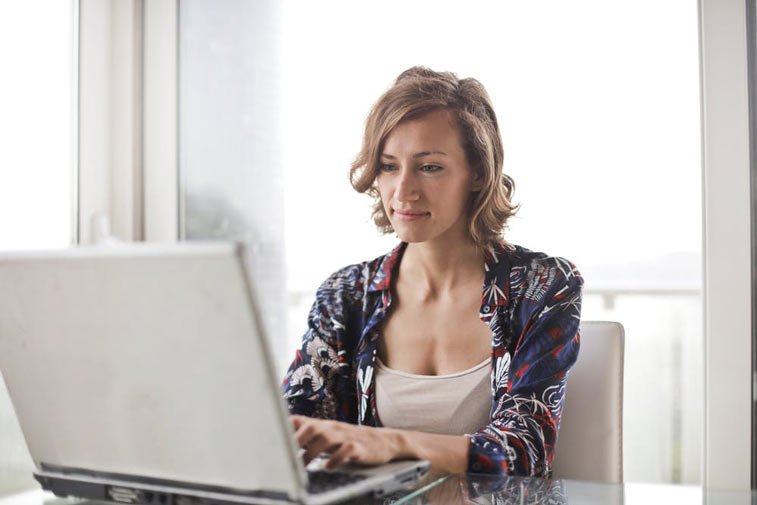 a woman on a laptop