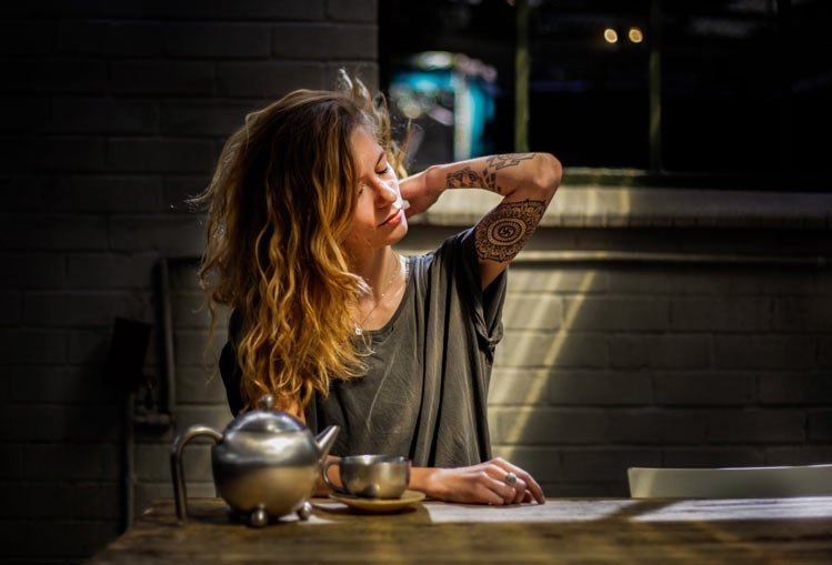 a woman tired from anemia